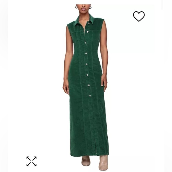 Do not buy sold consignment $225 Corduroy Maxi Dress Green SOLDOUT Size 8 - Picture 8 of 15